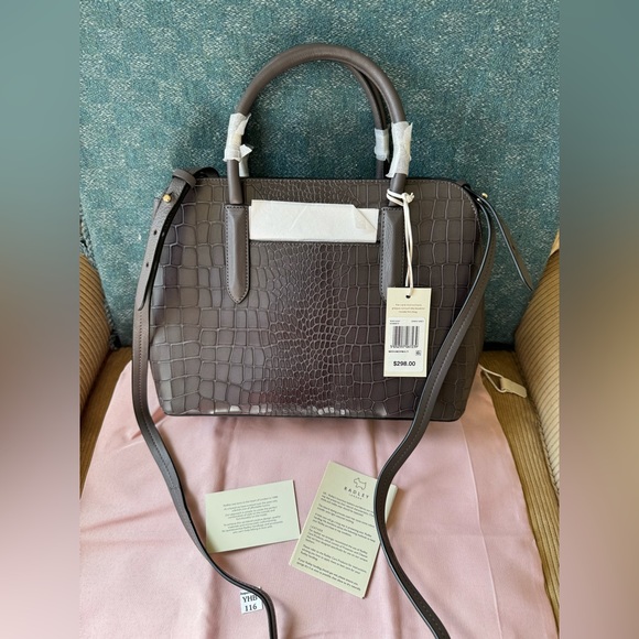 NWT Radley London Liverpool Street Faux Croc Leather Medium Zip Top Mult… - Picture 8 of 11